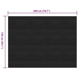 Tapis de sol Noir 1,5 x 2 m Caoutchouc 639592639592
