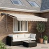 Cadre de store manuel avec LEDs Gris clair et blanc 2,5 x 2 m 639598639598