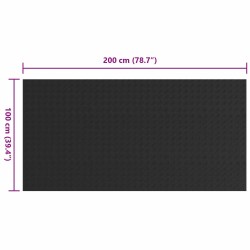 Tapis de sol Noir 1 x 2 m Caoutchouc 639599639599