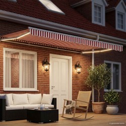 Cadre de store manuel avec LEDs Rouge et Blanc 4 × 3,5 m 639602639602