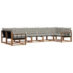Ensemble de canapés d'extérieur 7 pcs Gris Naturel et Clair 639608639608