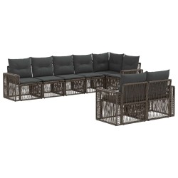 Ensemble de canapé de jardin 8 pcs Gris et Gris foncé polyrotin 639619639619