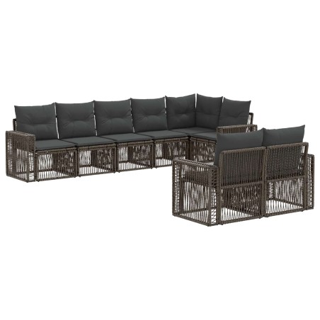 Ensemble de canapé de jardin 8 pcs Gris et Gris foncé polyrotin 639619639619