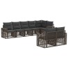 Ensemble de canapé de jardin 8 pcs Gris et Gris foncé polyrotin 639619639619