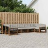 Ensemble de canapés d'extérieur 7 pcs Naturel et gris clair 639623639623