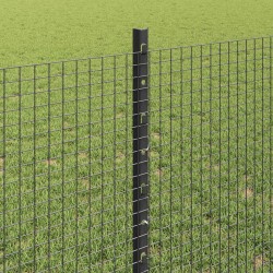 Clôture en fil soudé avec poteaux 10 x 0,8 m Gris Maille 639626639626