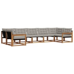 Ensemble de canapés d'extérieur 7 pcs Gris Naturel et Clair 639631639631