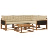 Ensemble de canapés d'extérieur 5 pcs Naturel et Beige 639637639637