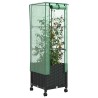 Jardinière de jardin avec couverture de serre et roues Noir PP 639649639649