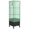 Jardinière de jardin avec couverture de serre et roues Noir PP 639649639649