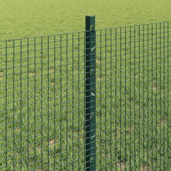 Clôture en fil soudé avec poteaux 25 x 0,6 m Vert Maille 639652639652
