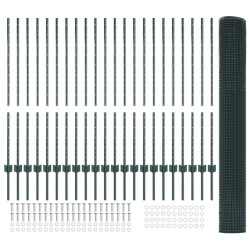 Clôture en fil soudé avec poteaux 50 x 1,2 m Vert Maille 639654639654