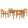 Ensemble de salle à manger pour jardin 5 pcs Marron 639659639659