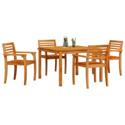 Ensemble de salle à manger pour jardin 5 pcs Marron 639659639659