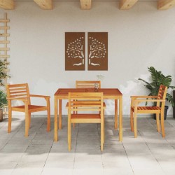 Ensemble de salle à manger pour jardin 5 pcs Marron 639659639659