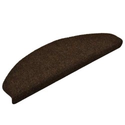 Tapis d'escalier auto-adhésifs 10 pièces 65 x 21 x 4 cm Marron Demi-rond Grand 639663639663