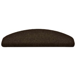 Tapis d'escalier auto-adhésifs 10 pièces 65 x 21 x 4 cm Marron Demi-rond Grand 639663639663
