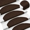 Tapis d'escalier auto-adhésifs 10 pièces 65 x 21 x 4 cm Marron Demi-rond Grand 639663639663