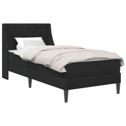 Cadre de lit avec matelas Noir 90 x 190 cm Velours 639665639665
