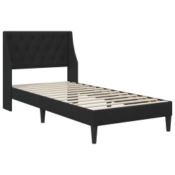 Cadre de lit avec matelas Noir 90 x 190 cm Velours 639665639665