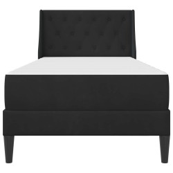 Cadre de lit avec matelas Noir 90 x 190 cm Velours 639665639665