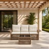 Ensemble de canapé de jardin 4 pcs Beige polyrotin 639678639678