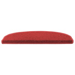 Tapis d'escalier auto-adhésifs 15 pcs Rouge 80 x 24,5 x 3,5 cm 639682639682