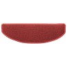 Tapis d'escalier auto-adhésifs 15 pcs Rouge 80 x 24,5 x 3,5 cm 639682639682