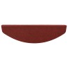 Tapis d'escalier auto-adhésifs 15 pcs Rouge 80 x 28 x 3,5 cm 639683639683