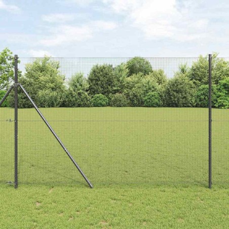 Clôture en fils soudés pour fixation au sol 25 x 1,5 m Gris 639688639688