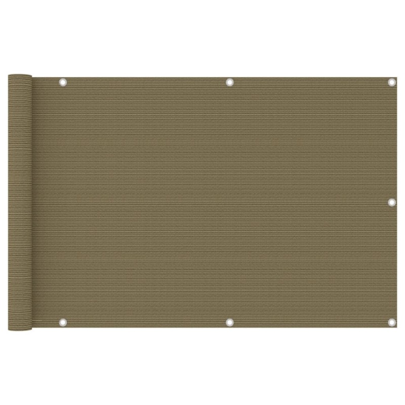 Écran de balcon Taupe 90x400 cm PEHD 639689639689