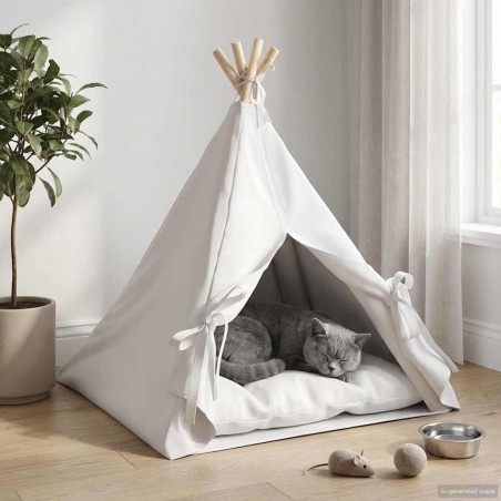 Teepee pour animaux de compagnie avec coussin 60 x 60 x 70 cm 639691639691