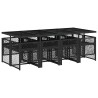 Ensemble à manger de jardin 9pcs coussins noir résine tressée 639701639701