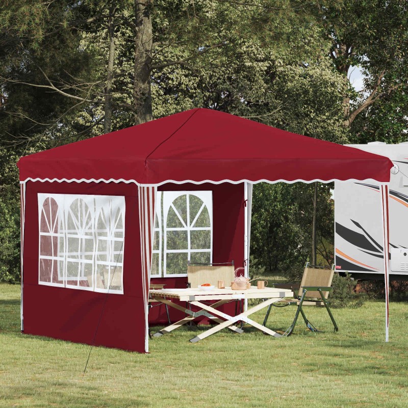 Tente de fête pop-up 288 x 288 x 245 cm Bordeaux Tissu Oxford 639704639704