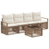 Ensemble de canapé de jardin 5 pcs Beige polyrotin 639714639714