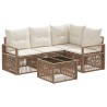 Ensemble de canapé de jardin 5 pcs Beige polyrotin 639715639715