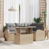 Ensemble de canapé de jardin 5 pcs Beige Poly rotin 639717639717
