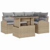Ensemble de canapé de jardin 5 pcs Beige Poly rotin 639717639717