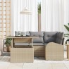 Ensemble de canapé de jardin 5 pcs Beige Poly rotin 639717639717