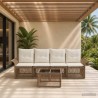 Ensemble de canapé de jardin 5 pcs Beige polyrotin 639718639718