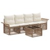 Ensemble de canapé de jardin 5 pcs Beige polyrotin 639718639718