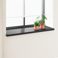 Appui de fenêtre Noir avec grain de bois 140 x 50 x 4,5 cm PVC 639726639726