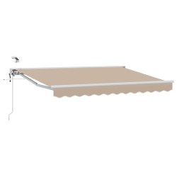 Auvent rétractable électrique Beige et blanc 3 x 2,5 m 639730639730