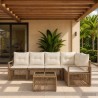 Ensemble de canapé de jardin 6 pcs Beige polyrotin 639731639731