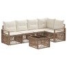 Ensemble de canapé de jardin 6 pcs Beige polyrotin 639731639731