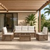 Ensemble de canapé de jardin 6 pcs Beige polyrotin 639736639736