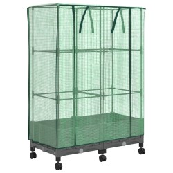 Jardinière de jardin avec couverture de serre et roues 2 pc PP 639746639746
