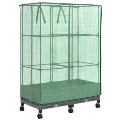 Jardinière de jardin avec couverture de serre et roues 2 pc PP 639746639746
