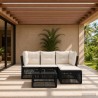 Ensemble de canapé de jardin 5 pcs Noir polyrotin 639747639747