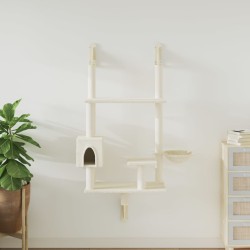 Arbre à chat mural avec griffoir crème 153 cm 639750639750